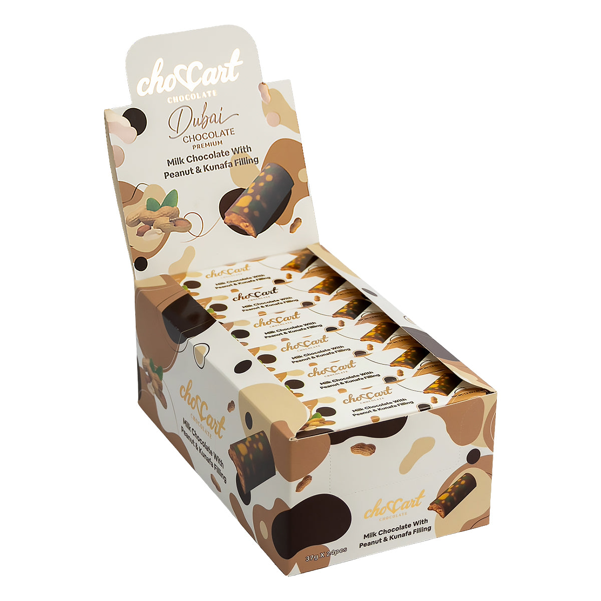 ChocCart Dubai 37g peanut butter and kunafa chocolate bar