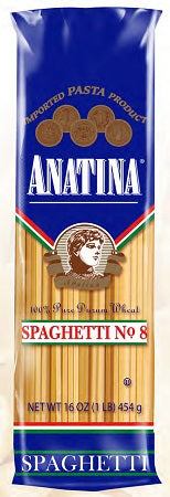 Anatina brand spaghetti pasta, 16 oz box
