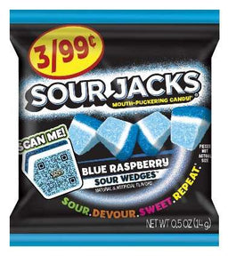 SOUR JACKS 3/.99 BLUE RASP. WEDGES Convenience and Grocery Snacks Wholesale Distributor in Montreal Quebec