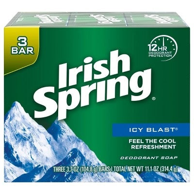 SOAP:IRISH SPRING ICY BLAST 3PKPersonal Care Products Wholesale Distributor in Montreal Quebec