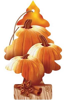 Car Fresh single Warm Pumpkin Spice air freshener unit in packaging