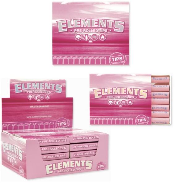 ELEMENTS PRE-ROLLED PINK TIPS (21CT) Smoker Accessories Wholesale Distributor in Montreal Quebec