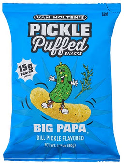Van Holten's Pickle Puffs Big Papa 3.17 oz bag, pickle-flavored snack