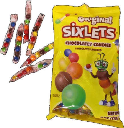 SIXLETS 6-BALL TUBE PEG BAG 6OZ Chocolate Convenience and Grocery Wholesale Distributor in Montreal Quebec