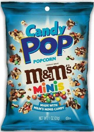 CANDY POP - M&M MINIS POPCORN 1OZ 28 g (Box of 8 Units)
