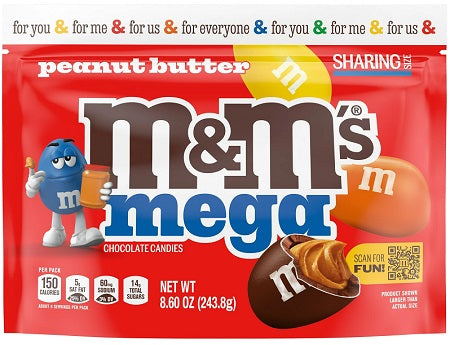 M&M MEGA PEANUT BUTTER POUCH (8.6OZ) Chocolate Convenience and Grocery Wholesale Distributor in Montreal Quebec