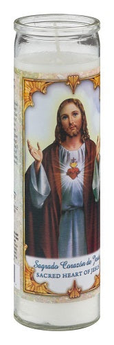 CANDLE RELIG. SACRED HEART-WHITE Household Products Wholesale Distributor in Montreal Quebec
