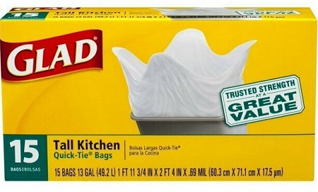 GLAD KITCHEN QUICK TIE 13GAL Household Products Wholesale Distributor in Montreal Quebec