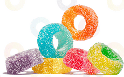 Albanese Sour Mini PuckeRings bulk gummi candy, 4.5 lb bag, USA