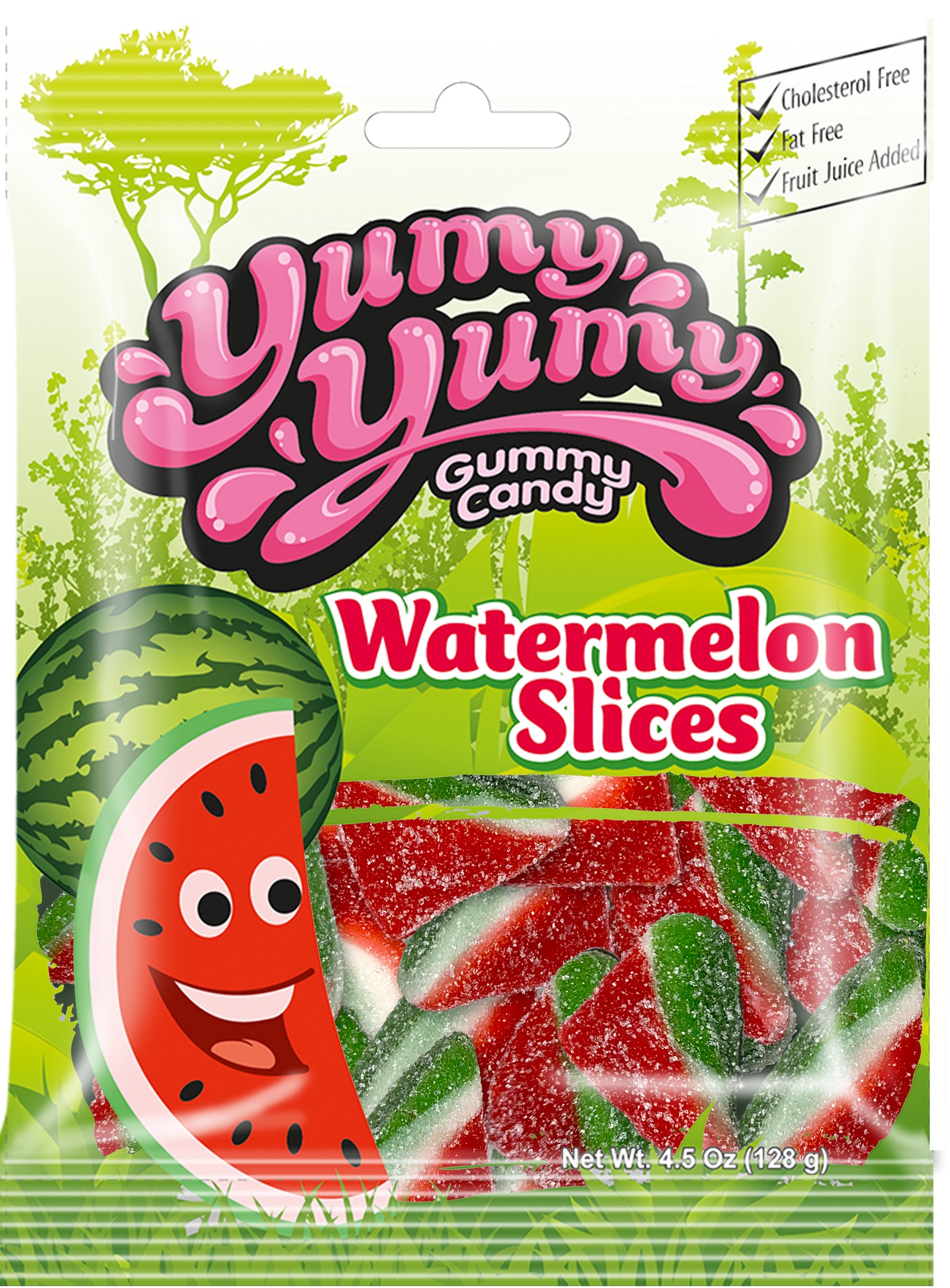 Kervan Yumy Yumy watermelon slice gummies peg bag, 4.50oz (128 G), made in Turkey