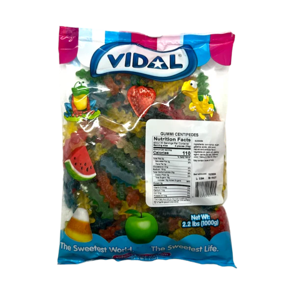 vidal bulk centipedes, 2.2 lb, made in Spain