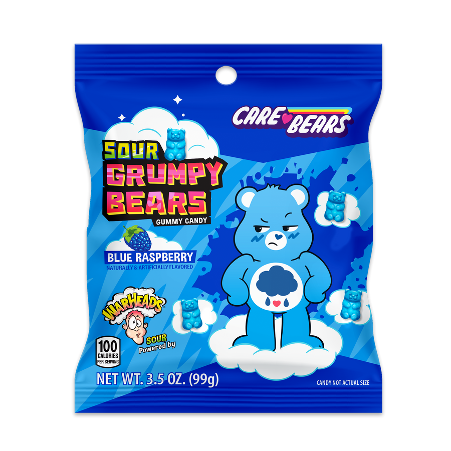 Warheads Care Bears Sour Grumpy Bears, 3.5 oz (99 g), made in USA
