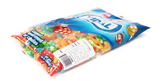 vidal bulk swirly fish assorted colors, 4.4 lb, made in Spain