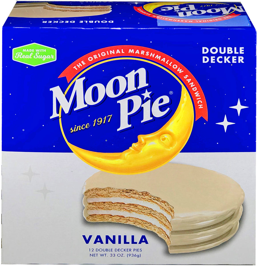 Moon Pie Double Decker vanilla marshmallow snack, 2.75 oz, made in USA