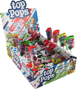 Dorval Top Pops assorted flat lollipops, 0.35 oz, made in Mexico