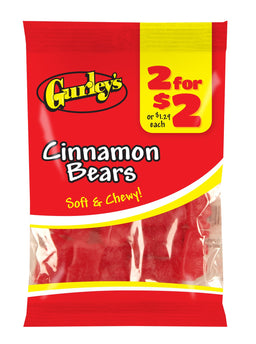 Gurleys Candy Line Cinnamon Bears, case of 12, made in United States