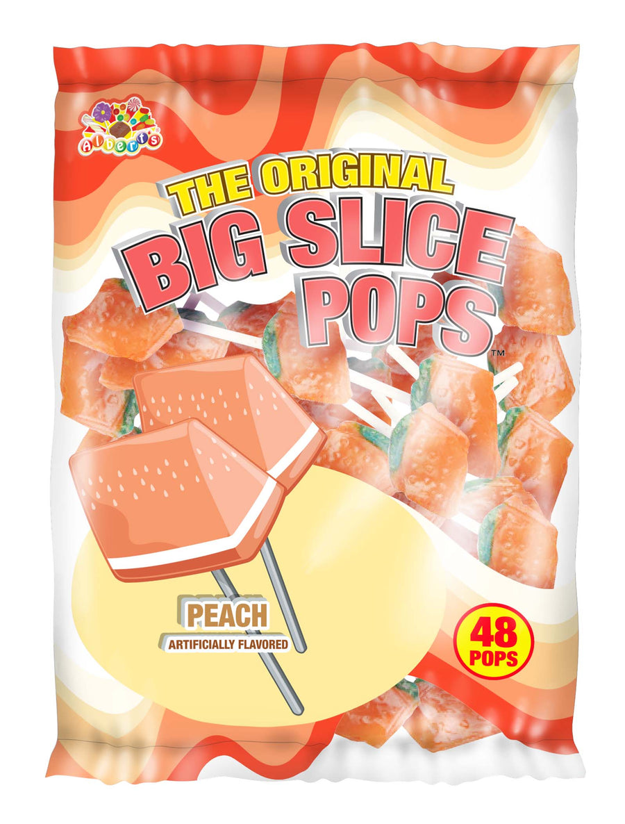 Albert's Bag Big Slice Pops Peach, 0.26 oz (7 G), made in Mexico