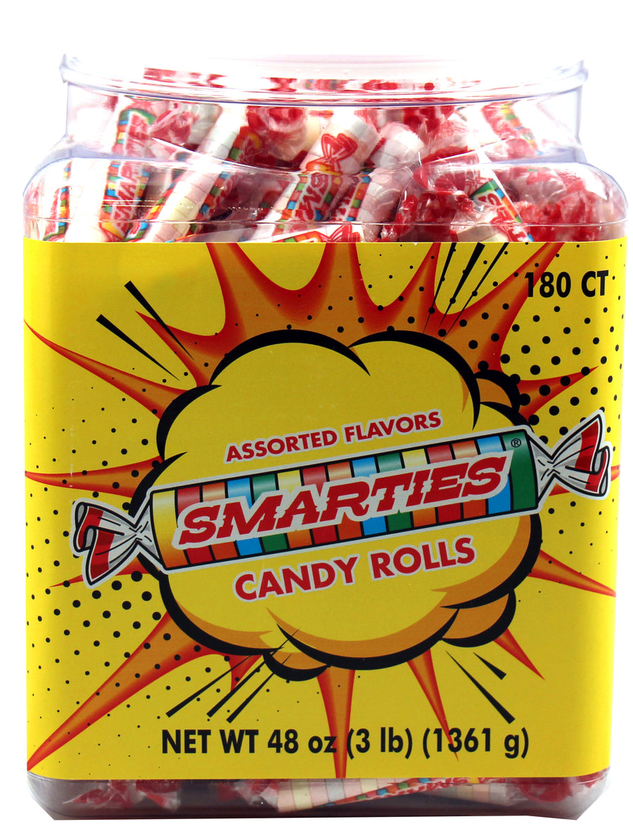 Smarties candy rolls jar, 1080 count, made in USA