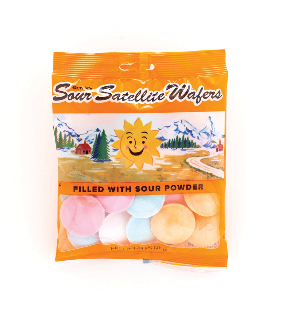 Satellite Wafers Sour Bag, case of 12, made in Netherlands