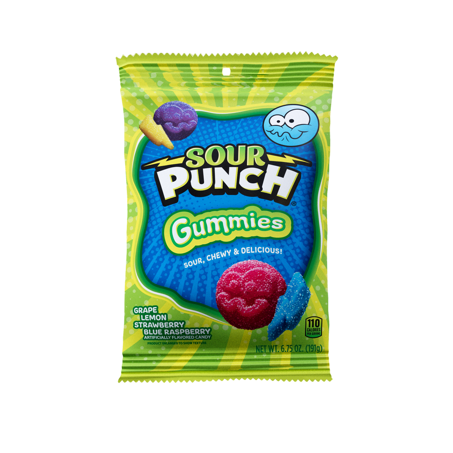 Sour Punch Gummies Bag, 6.75 oz (191 G), made in USA