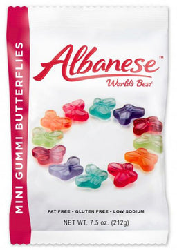 Albanese Mini Gummi Butterflies 7.5 oz peg bag, gummi candy, made in USA