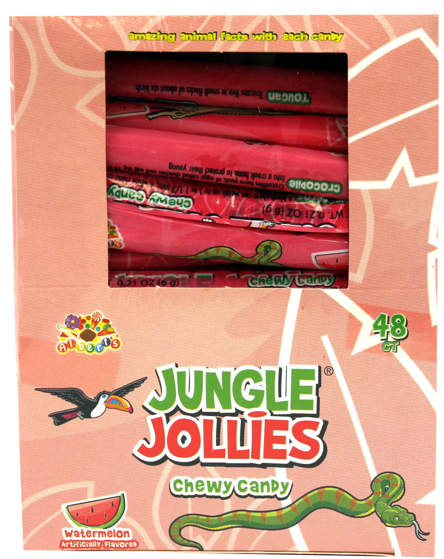 Albert's Jungle Jollies Watermelon, 0.28 oz chewy candy, made in Colombia