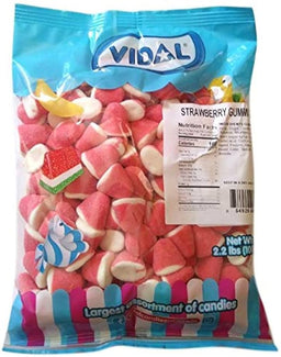 vidal bulk strawberry gummi drops (sugared), 2.2 lb, made in Spain