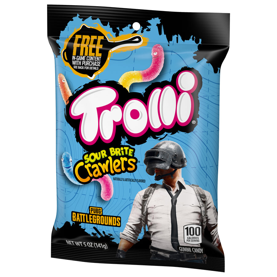 Trolli Sour Brite Crawlers Peg Bag, 5 oz (142 g), made in USA