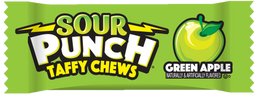 Sour Punch Chews Green Apple bulk candy, 3 lb bag, made in Mexico