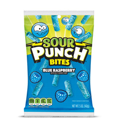 Sour Punch Blue Raspberry Bites, 5.00 oz (142 G), made in USA
