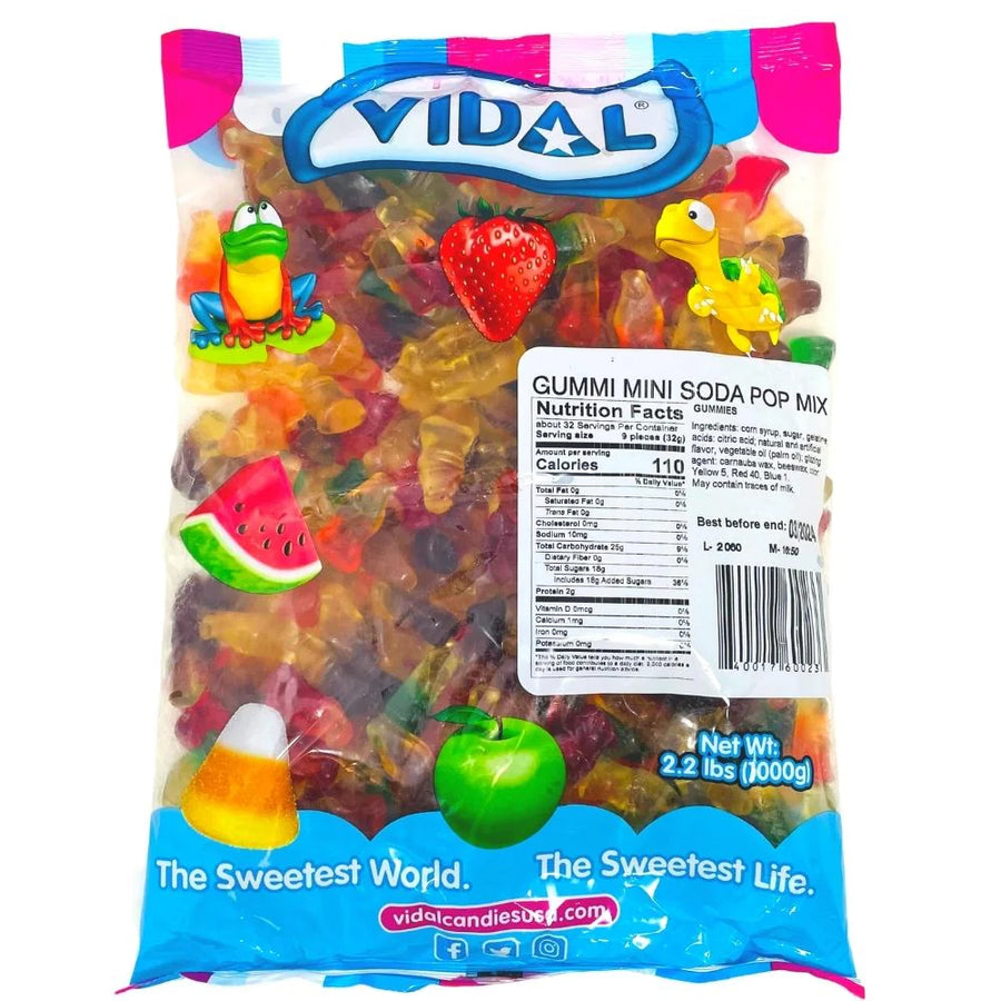vidal bulk mini soda pop mix, 2.2 lb, made in Spain