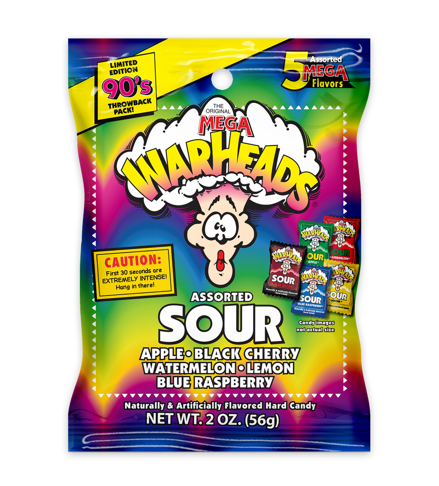 Warheads Extreme Sour Candy, 2 oz (57 g), made in Mexico