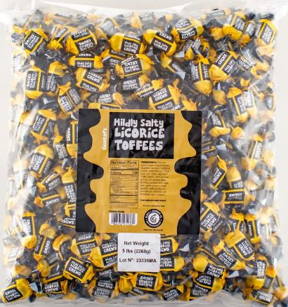 Gustaf's Mildly Salty Licorice Toffees, 5 lb (2.27 kg) bag, made in Netherlands
