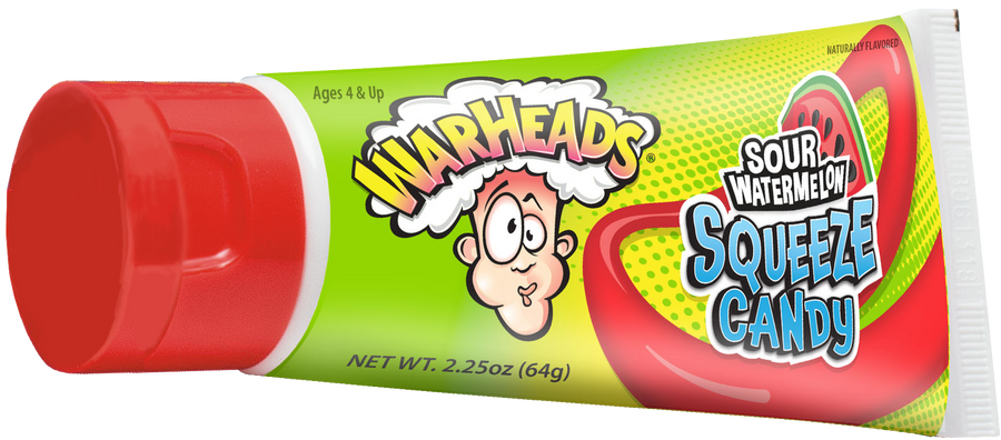 Warheads Sour Watermelon Squeeze Candy, 2.25 oz (64 g), made in USA