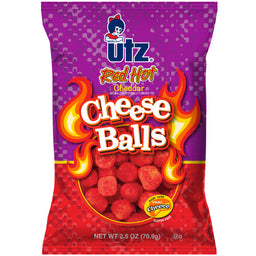 utz hot cheeseballs, 2.5 oz, made in the USA