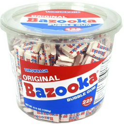 Bazooka Original Gum Tub bubble gum, 47.6 oz, made in Tunisia