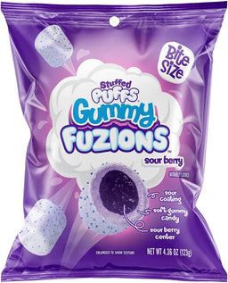Stuffed Puffs Gummy Fuzions Sour Mixed Berry, 4.23 oz (120 g), made in the USA