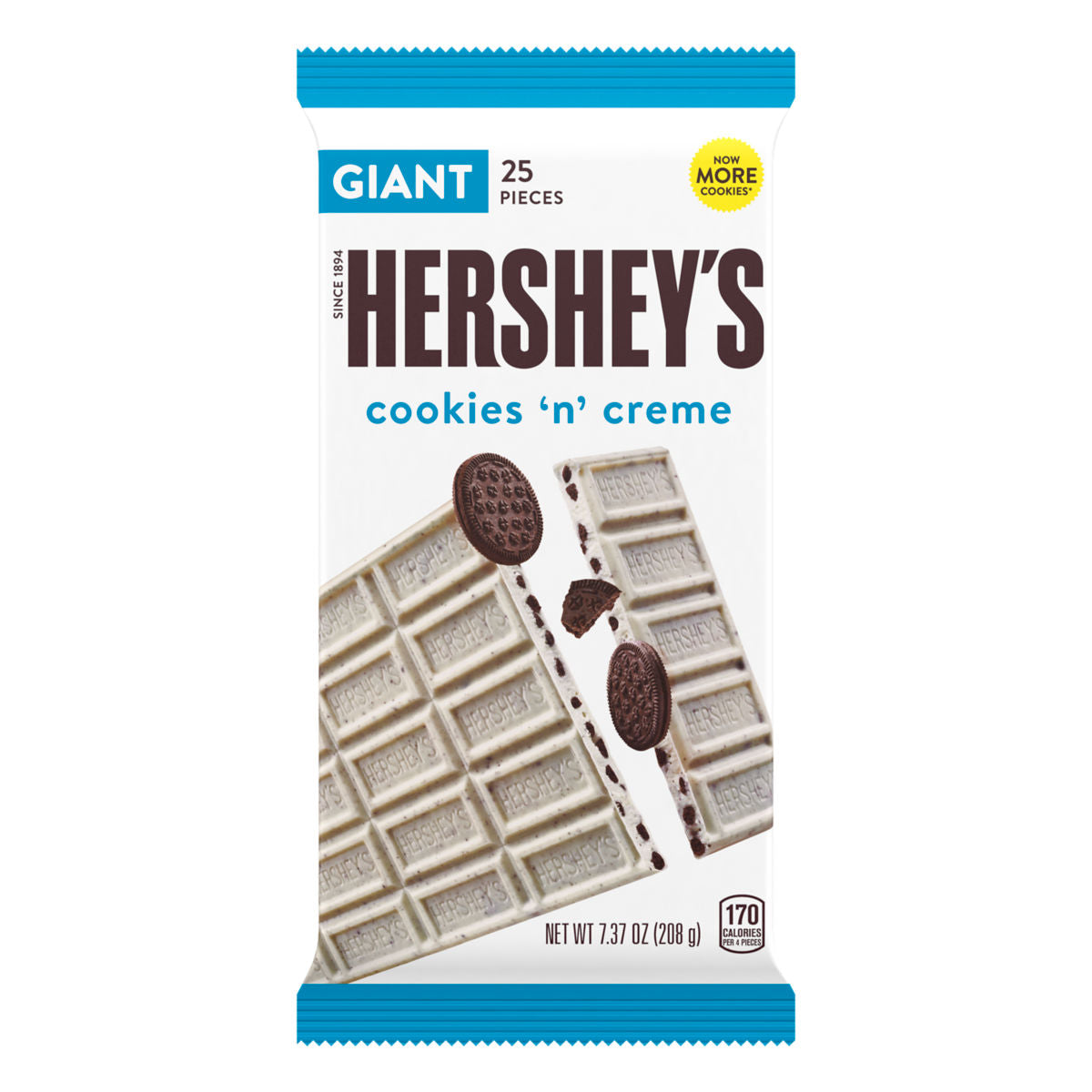 Hershey's Cookies 'n' Creme Giant Bar, 7.37 oz (209 g), made in USA
