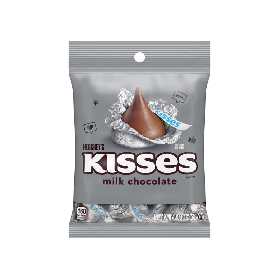 HERSHEY'S Milk Chocolate KISSES Peg Bag, case of 12, made in the USA