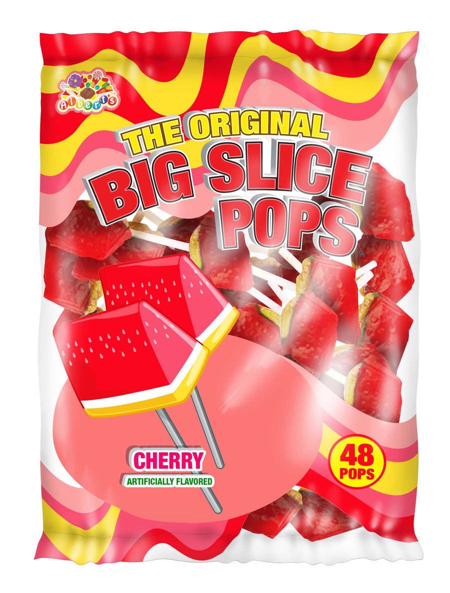 Albert's Bag Big Slice Pops Cherry, 0.26 oz (7 G), made in Mexico