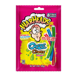 Warheads Ooze Chewz Ropes, 3 oz (85 g), made in Mexico