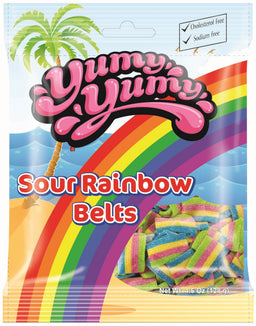 Kervan Yumy Yumy sour rainbow belts peg bag, 4.50 oz (128 G), made in Turkey