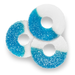 Albanese blue raspberry gummi rings bulk candy, 4.5 lb bag, USA