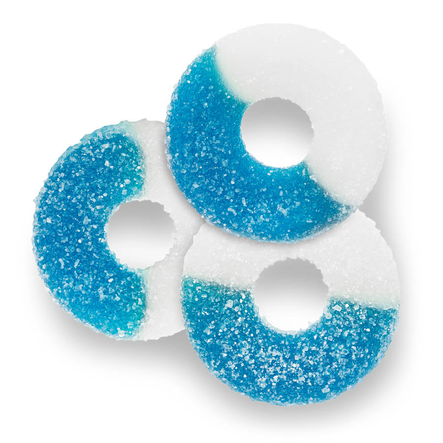 Albanese blue raspberry gummi rings bulk candy, 4.5 lb bag, USA