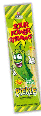 Sour Power Pickle Candy Straw, 1.75 oz (50 g), made in Netherlands