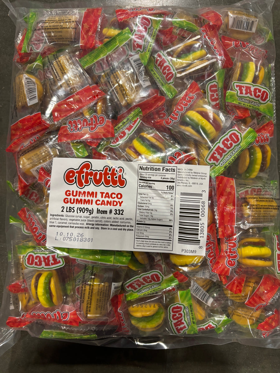 efrutti Gummi Tacos, 2 lb (0.91 kg), made in China