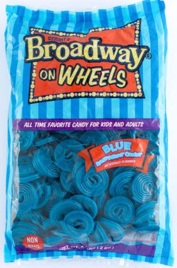 Broadway Blue Raspberry Wheels Bulk, 4.4 lb (2 kg) bag, made in Italy