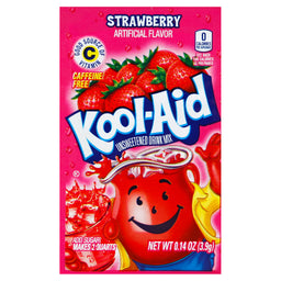 Kool-Aid Unsweetened Strawberry, 0.14 oz (4 g), made in USA
