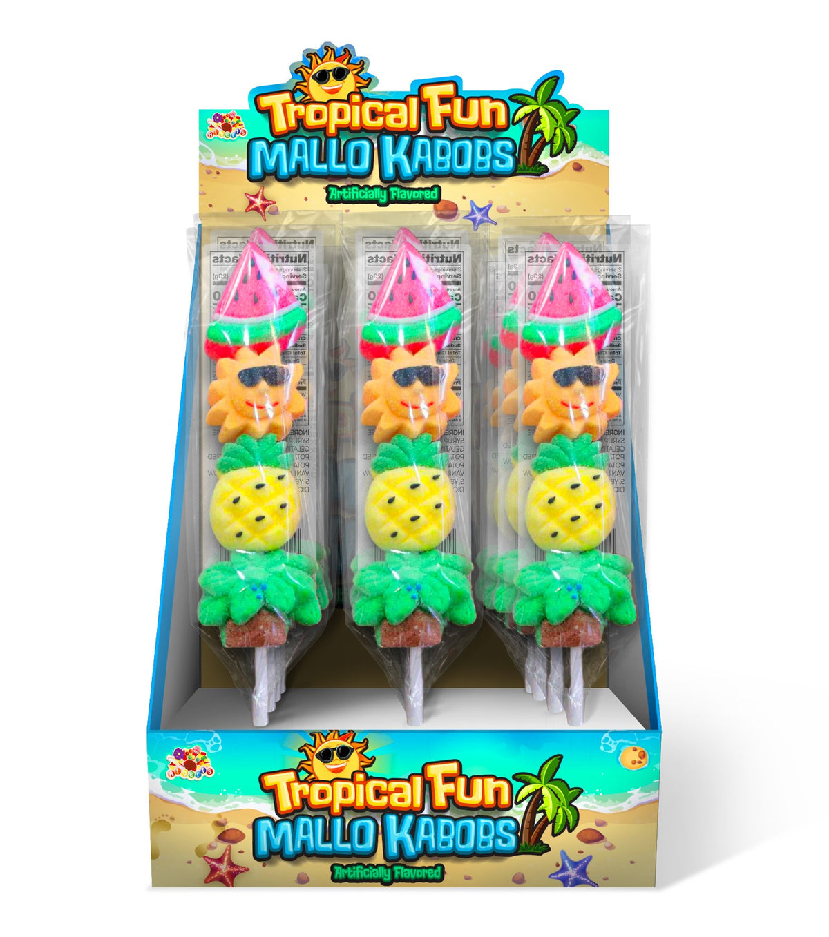 Albert's Tropical Fun Mallo Kabob marshmallow candy, 1.6 oz, China