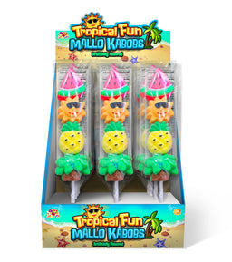 Albert's Tropical Fun Mallo Kabob marshmallow candy, 1.6 oz, China